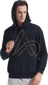 Mens Poly Cotton Black Hoodies