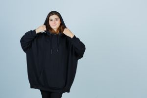 Ladies Black Oversized Hoodie