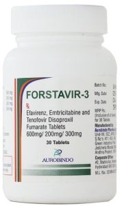 Forstavir 3 Tablet (emtricitabine(200mg) + Tenofovir(300mg) + Efavirenz(600mg) - Aurobindo)