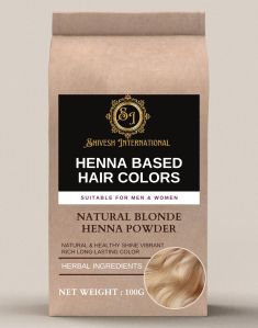 Natural Blonde Henna Based Hair Color, Form : Powder, Packaging Type : Plastic Packet, Packaging Size : 500gm