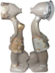 Sep Non Polished Polyresin African Couple Statue, Color : Multicolors 2*6 Inch, Speciality : Shiny