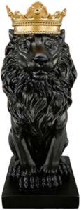 Sep Polished Polyresin Crown Lion Statue, Color : Multicolors 7*11 Inch For Home