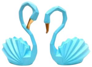 Polished Resin Sep Geomatrical Duck Pair Statue, Color : Multicolor, Dimension : Customized For Interior Decor