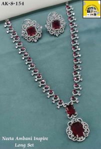 Neeta Ambani Inspire Long Necklace Set Antique Party Wear, Wedding Wear, Festive Wear, Packaging Type : Velvet Box