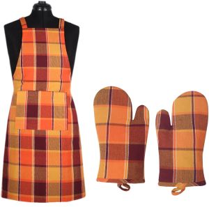 Checked Cotton Cooking Apron