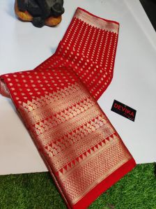 Aaart Unstitched Banarasi Tissue Sarees, Color : All, Technics : Machine Made