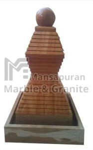 3 Feet Brown Marble Fountain For Decoration