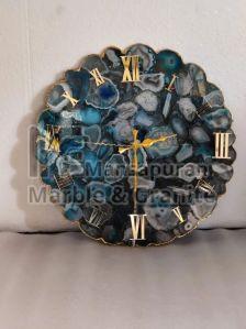 Polished Agate Wall Clock For Decoration