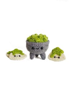 Crochet Stuffed Avocado & Chips Toy Set