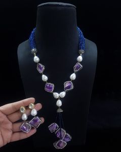 rajasthani handmade earring necklace set