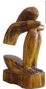 Brown Polished Wood Statue Of Half Human, For Garden, Home, Office, Shop, Style : Antique, Modern