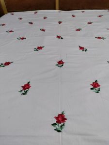 hand embroidered cotton fabric bedsheet