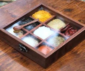 wooden spice box