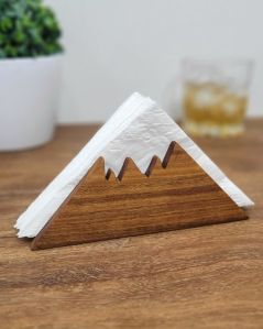 Brown Wooden Tissue Holder