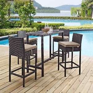 MAZZI OUTDOOR PATIO BAR SETS 4 CHAIRS AND 1 TABLE