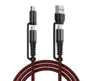 4 in 1 C Type Red USB Cable