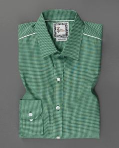 mens full sleeve shirt green and white striped