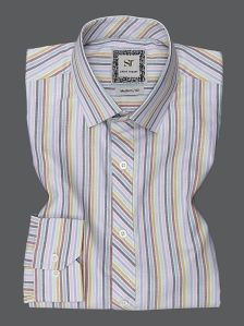 mens full sleeve shirt striped taupe