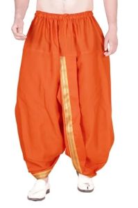 36 Inch Mens Readymade Orange Cotton Dhoti