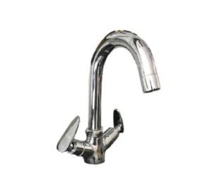 Leaf Collection Center Hole Basin Mixer with Swinging Spout