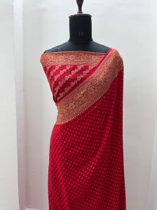 Handloom Banarasi Crepe silk saree , color customizable