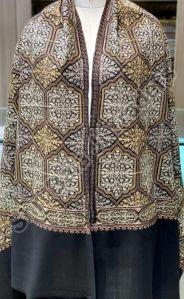 Black Designer Kashmiri Embroidery Stole