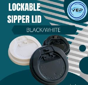 BLACK LOCKABLE SIPPER LID 80MM