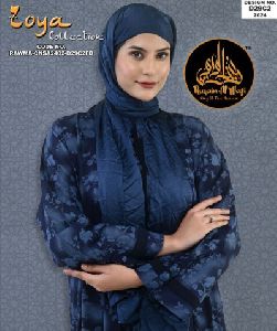 D29 C2 Women Printed Semi Abaya