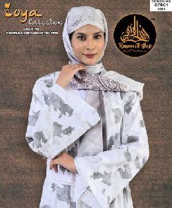 D79 C1 Women Two Piece Printed Abaya