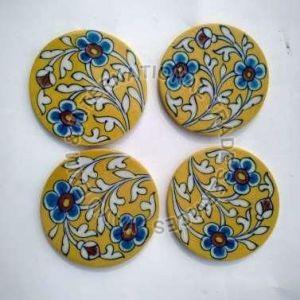 Blue Pottery Tea Coaster Set