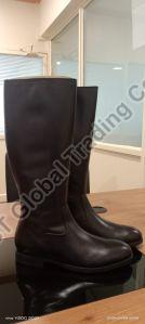 Mens Black Leather Riding Boot
