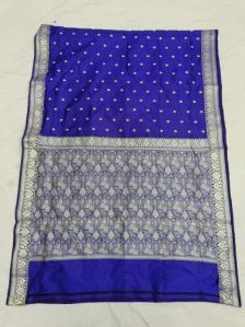Dark Blue Pure Banarasi Silk Saree