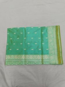 Sea Green Pure Banarasi Silk Saree