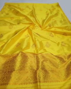 Yellow Handmade Silk Saree