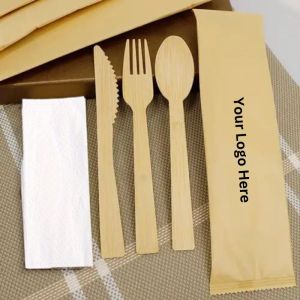 Printed wooden cutlery pouch