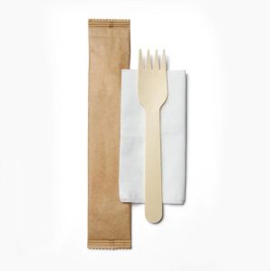 Wrapped disposable Knife with Napkin