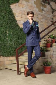 Mens Blue Double Breasted Suit