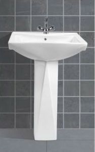 White Pedestal Wash Basin Set