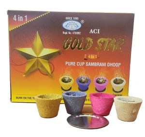 GOLD STAR 4in1 CUP SAMBRANI - Sandal, Javadhu, Lavender and Supreme