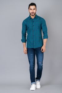 mens cotton check shirts