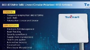 860-870MHz 9dBi Linear/Circular Polarized RFID Antenna