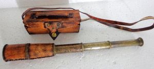 Pirate Brass Spyglass Telescope with Leather Case