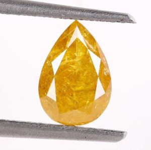 0.96 Ct. Light Yellow Pear Shape Diamond