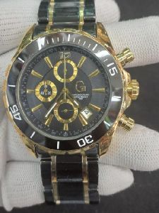 GC Chonograph Gold Black Ceramic Swiss Watch