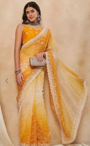 Designer Embellished Sequinned Net Saree