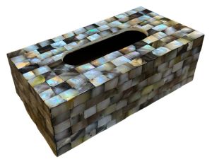 Black  Mother of Pearl Tissue Box