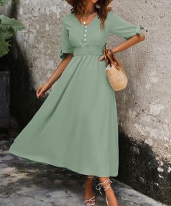Ladies Mint Green A-Line Dress