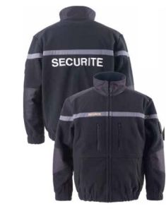 Mens Black Security Polar Fleece Jacket
