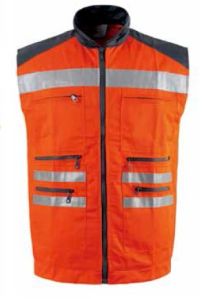 Orange Safety Vest With Reflective Tape Strip