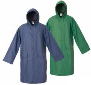 PU Plain Long Raincoat